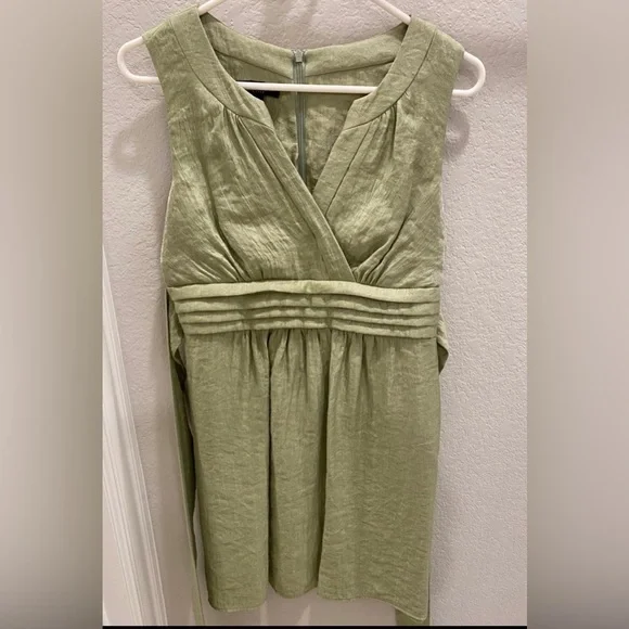 slim fit dress slacks Olive Green Evening Dress with Waist Tie main image 0